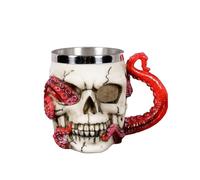 Gcljlmy Wine Cup, Skull Cup, Halloween Decoration, Gift, Dining Table, Bar, Stainless Steel, 3D Design, Unique Holiday, Pub, Beer Mug (Mug 500 ml, 11 x 8.5 x 15 cm)
