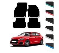 GCM - Car Floor Mats for Audi A1 2019 To Present Full Coverage Floor Protection - Anti Slip & Fit Car Mat with Clips Easy to Clean Car Carpet for All-Weather- Green Edging, Carpet