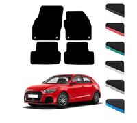 GCM - Car Floor Mats for Audi A1 2019 To Present Full Coverage Floor Protection - Anti Slip & Fit Car Mat with Clips Easy to Clean Car Carpet for All-Weather- Black Edging, Carpet