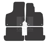 GCM - Car Floor Mats for Audi TT Mk2 2006-2014 Full Coverage Floor Protection - Anti Slip & Fit Car Mat with Clips Easy to Clean Car Carpet for All-Weather- White Edging, Carpet