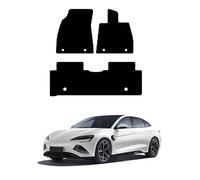 GCM - Car Floor Mats for BYD Seal 2024 to Present Full Coverage Floor Protection - Anti Slip & Fit Rubber Car Mats with Clips Easy to Clean for All-Weather (Red Edging, Rubber)