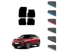 GCM - Car Floor Mats for Citroen eC4 2021 To Present Full Coverage Floor Protection - Anti Slip & Fit Rubber Car Mats with Clips Easy to Clean Heavy Duty for All-Weather- Green Edging, Rubber