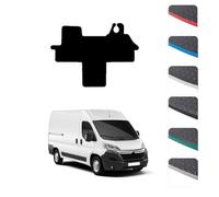 GCM - Car Floor Mats for Citroen Relay Van 2019+ Walkthrough Full Coverage Floor Protection - Anti Slip & Fit Rubber Car Mats with Clips Easy to Clean Heavy Duty for All-Weather (Red Edging, Rubber)