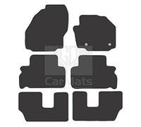 GCM - Car Floor Mats for Ford S Max 7 Seat Mode 2011-2015 Full Coverage Floor Protection - Anti Slip & Fit Rubber Car Mats with Clips Easy to Clean Heavy Duty for All-Weather- Red Edging, Rubber