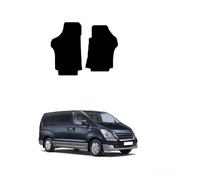 GCM - Car Floor Mats for Hyundai i800 People Carrier 2008-2019 (fronts only) - Anti Slip & Fit Rubber Car Mats with Clips Easy to Clean Heavy Duty for All-Weather- Black Edging, Rubber