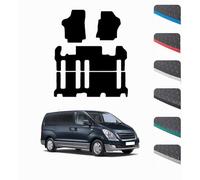 GCM - Car Floor Mats for Hyundai i800 People Carrier 2008-2019 Full Coverage Floor Protection - Anti Slip & Fit Rubber Car Mats with Clips Easy to Clean Heavy Duty for All-Weather- Blue Edging, Rubber