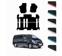 GCM - Car Floor Mats for Hyundai i800 People Carrier 2008-2019 Full Coverage Floor Protection - Anti Slip & Fit Car Mat with Clips Easy to Clean Car Carpet for All-Weather- Red Edging, Carpet