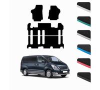 GCM - Car Floor Mats for Hyundai i800 People Carrier 2008-2019 Full Coverage Floor Protection - Anti Slip & Fit Car Mat with Clips Easy to Clean Car Carpet for All-Weather- White Edging, Carpet