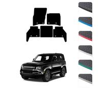 GCM - Car Floor Mats for Land Rover Defender 130 5 seat 2023+ Full Floor Protection - Anti Slip & Fit Rubber Car Mats with Clips Easy to Clean Heavy Duty for All-Weather- Black Edging, Rubber