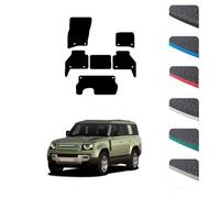 GCM - Car Floor Mats for Land Rover Defender 130 (8 seat) 2023+ Full Floor Protection - Anti Slip & Fit Rubber Car Mats with Clips Easy to Clean Heavy Duty for All-Weather- Black Edging, Rubber
