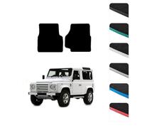 GCM - Car Floor Mats for Land Rover Defender 90 & 110 1983-2016 Full Coverage Floor Protection - Anti Slip & Fit Car Mat with Clips Easy to Clean Car Carpet for All-Weather- Black Edging, Carpet