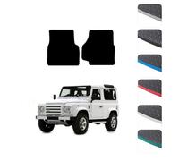 GCM - Car Floor Mats for Land Rover Defender 90 & 110 1983-2016 Full Floor Protection - Anti Slip & Fit Rubber Car Mats with Clips Easy to Clean Heavy Duty for All-Weather-Grey Edging, Rubber