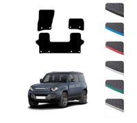 GCM - Car Floor Mats for Land Rover Defender 90 3dr SWB 2020 To Present - Anti Slip & Fit Rubber Car Mats with Clips Easy to Clean Heavy Duty for All-Weather- Black Edging, Rubber