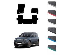GCM - Car Floor Mats for Land Rover Defender 90 3dr SWB 2020 To Present - Anti Slip & Fit Rubber Car Mats with Clips Easy to Clean Heavy Duty for All-Weather- Grey Edging, Rubber