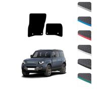 GCM - Car Floor Mats for Land Rover Defender 90 (fronts only) 2020+ Full Floor Protection - Anti Slip & Fit Rubber Car Mats with Clips Easy to Clean Heavy Duty for All-Weather- Grey Edging, Rubber