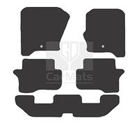 GCM - Car Floor Mats for Land Rover Discovery 4 2009-2013 7 seat Full Coverage Floor Protection - Anti Slip & Fit Car Mat with Clips Easy to Clean Car Carpet for All-Weather- Black Edging, Carpet