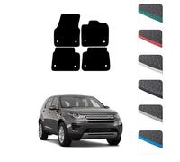 GCM - Car Floor Mats for Land Rover Discovery Sport Auto 2019 To Present - Anti Slip & Fit Rubber Car Mats with Clips Easy to Clean Heavy Duty for All-Weather- Green Edging, Rubber