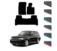GCM - Car Floor Mats for Land Rover Range Rover 2007-2012 Full Coverage Floor Protection - Anti Slip & Fit Rubber Car Mats with Clips Easy to Clean Heavy Duty for All-Weather- Black Edging, Rubber