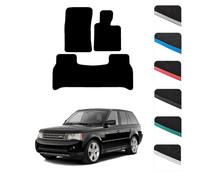 GCM - Car Floor Mats for Land Rover Range Rover 2007-2012 Full Coverage Floor Protection - Anti Slip & Fit Car Mat with Clips Easy to Clean Car Carpet for All-Weather- Grey Edging, Carpet