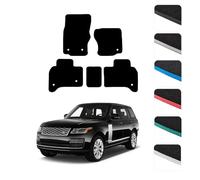 GCM - Car Floor Mats for Land Rover Range Rover 2012 To 2022 Full Coverage Floor Protection - Anti Slip & Fit Car Mat with Clips Easy to Clean Car Carpet for All-Weather- Black Edging, Carpet