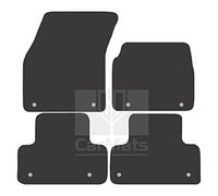 GCM - Car Floor Mats for Land Rover Range Rover Evoque 2011-2013 Full Coverage Floor Protection - Anti Slip & Fit Car Mat with Clips Easy to Clean Car Carpet for All-Weather- Red Edging, Carpet