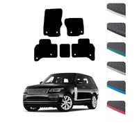 GCM - Car Floor Mats for Land Rover Range Rover Vogue 2012 To 2022 - Anti Slip & Fit Rubber Car Mats with Clips Easy to Clean Heavy Duty for All-Weather- White Edging, Rubber