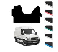 GCM - Car Floor Mats for Mercedes Sprinter Van 2006-2018 Full Coverage Floor Protection - Anti Slip & Fit Car Mat with Clips Easy to Clean Car Carpet for All-Weather- Grey Edging, Carpet