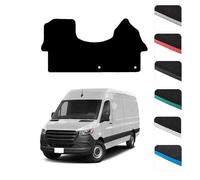 GCM - Car Floor Mats for Mercedes Sprinter Van 2018 To Present Full Coverage Floor Protection - Anti Slip & Fit Rubber Car Mats with Clips Easy to Clean Grey Edging, Carpet