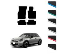 GCM - Car Floor Mats for Mini Cooper 2024+ (F66) 3 Door (also for Cooper S) Door Full Floor Protection - Anti Slip Car Mat with Clips Easy to Clean Car Carpet for All-Weather- Blue Edging, Carpet