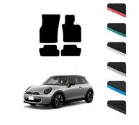GCM - Car Floor Mats for Mini Cooper 2024+ (F66) 3 Door (also for Cooper S) Full Floor Protection - Anti Slip Car Mat with Clips Easy to Clean Car Carpet for All-Weather- Red Edging, Carpet