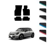 GCM - Car Floor Mats for Mini Cooper 2024+ (F66) 3 Door (also for Cooper S) Full Floor Protection - Anti Slip Car Mat with Clips Easy to Clean Car Carpet for All-Weather- Green Edging, Carpet