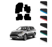 GCM - Car Floor Mats for Mitsubishi Outlander PHEV 2014 To Present Full Coverage Floor Protection - Anti Slip & Fit Car Mat with Clips Easy to Clean Car Carpet for All-Weather (Grey Edging, Carpet)