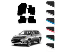 GCM - Car Floor Mats for Mitsubishi Outlander PHEV 2014 To Present Full Coverage Floor Protection - Anti Slip & Fit Car Mat with Clips Easy to Clean Car Carpet for All-Weather (Black Edging, Carpet)