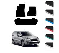 GCM - Car Floor Mats for Peugeot Partner Tepee People Carrier 2008-2019 - Anti Slip & Fit Car Mat with Clips Easy to Clean Car Carpet for All-Weather- Black Edging, Carpet