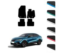 GCM - Car Floor Mats for Renault Arkana 2021+ Full Coverage Floor Protection - Anti Slip & Fit Car Mat with Clips Easy to Clean Car Carpet for All-Weather-Blue Edging, Carpet