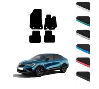 GCM - Car Floor Mats for Renault Arkana 2021+ Full Coverage Floor Protection - Anti Slip & Fit Car Mat with Clips Easy to Clean Car Carpet for All-Weather- White Edging, Carpet
