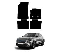 GCM - Car Floor Mats for Renault Rafale 2024 to present Full Coverage Floor Protection - Anti Slip & Fit Rubber Car Mats with Clips Easy to Clean for All-Weather (Red Edging, Rubber)
