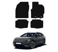 GCM - Car Floor Mats for Renault Zoe E-Tech 2021 To Present Full Coverage Floor Protection - Anti Slip & Fit Car Mat with Clips Easy to Clean Car Carpet (Black Edging, Rubber)