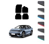 GCM - Car Floor Mats for Volkswagen ID.5 2022 to Present Full Coverage Floor Protection - Anti Slip & Fit Rubber Car Mats with Clips Easy to Clean Heavy Duty for All-Weather- Black Edging, Rubber