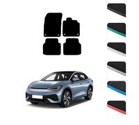 GCM - Car Floor Mats for Volkswagen ID.5 2022 to Present Full Coverage Floor Protection - Anti Slip & Fit Car Mat with Clips Easy to Clean Car Carpet for All-Weather- Black Edging, Carpet
