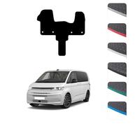 GCM - Car Floor Mats for Volkswagen T7 Multi Van 2022 to Present Walkthrough Full Floor Protection - Anti Slip Rubber Car Mats with Clips Easy to Clean Heavy Duty for All-Weather- Grey Edging, Rubber