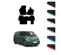 GCM - Car Floor Mats for VW ID Buzz MPV 2022+(2 Piece Front &1 Piece Rear) Full Floor Protection - Anti Slip Car Mat with Clips Easy to Clean Car Carpet for All-Weather- (Black Edging, Carpet)