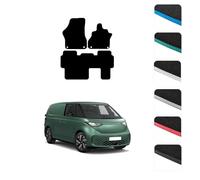GCM - Car Floor Mats for VW ID Buzz MPV 2022+(2 Piece Front &1 Piece Rear) Full Floor Protection - Anti Slip Car Mat with Clips Easy to Clean Car Carpet for All-Weather- (Blue Edging, Carpet)