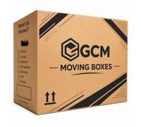 GCM - Extra Large Strong Cardboard Moving Boxes with Carry Handles, 52cm x 52cm x 40cm, Heavy Duty Packing Boxes for Moving House and Storage, Large Removal Boxes (20 Pack)