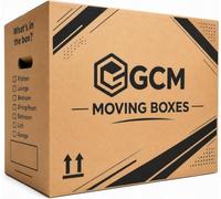 GCM - Extra Large Strong Cardboard Moving Boxes with Carry Handles, 52cm x 52cm x 40cm, Heavy Duty Packing Boxes for Moving House and Storage, Large Removal Boxes (25 Pack)