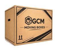 GCM - Extra Large Strong Cardboard Moving Boxes with Carry Handles, 52cm x 52cm x 40cm, Heavy Duty Packing Boxes for Moving House and Storage, Large Removal Boxes (10 Pack)