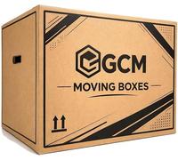 GCM - Extra Large Strong Cardboard Moving Boxes with Carry Handles, 52cm x 52cm x 40cm, Heavy Duty Packing Boxes for Moving House and Storage, Large Removal Boxes (10 Pack)