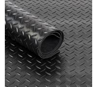 GCM- Rubber Matting Roll | Thick Heavy Duty Flooring Mat, Indoor & Outdoor, Non-Slip, Waterproof & Easy to Cut | Ideal for Garage, Vans, Gym, Shed Floor (Checker Plate, 9m x 1.5m)