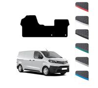 GCM - Van Floor Mats for Toyota E-ProAce Van 2021 to Present Full Coverage Floor Protection - Anti Slip & Fit Rubber Van Mats with Clips Easy to Clean Heavy Duty for All-Weather- Red Edging, Rubber