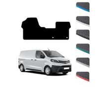 GCM - Van Floor Mats for Toyota E-ProAce Van 2021 to Present Full Coverage Floor Protection - Anti Slip & Fit Rubber Van Mats with Clips Easy to Clean Heavy Duty for All-Weather- Blue Edging, Rubber